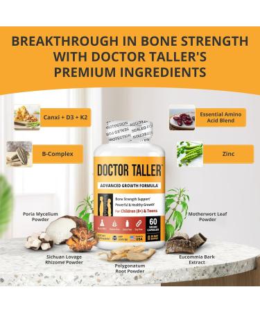 NuBest Doctor Taller Bone Strength Supports Enhance Immune System Keto with Calcium Vitamin D3 Vitamin K2 Amino Acids & Herbs for Children 8+60 Vegan Capsules - Authentic - Buy Online on GoSupps.com