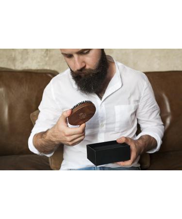 NaturalBeard Original Barbershop Bartbrush | Walnut Wood & Wild Boar Hair for Beard Care | Perfect for Oil Balm & Wax - Buy Online on GoSupps.com