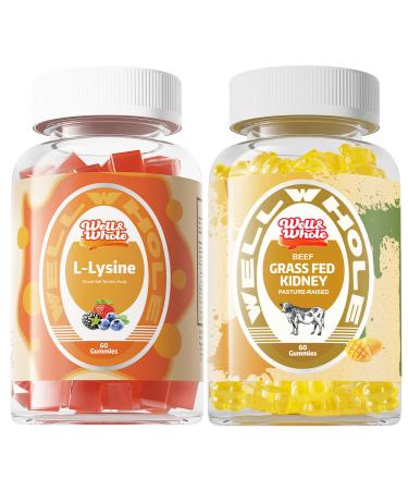Well&Whole L-Lysine Gummies and Grass Fed Beef Kidney Gummies