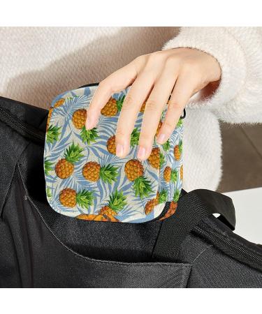 Pineapple Leaves Pattern Menstrual Pad Storage Bag - Portable Sanitary Pouch for Teen Girls and Women (Color 8) - Buy Online on GoSupps.com