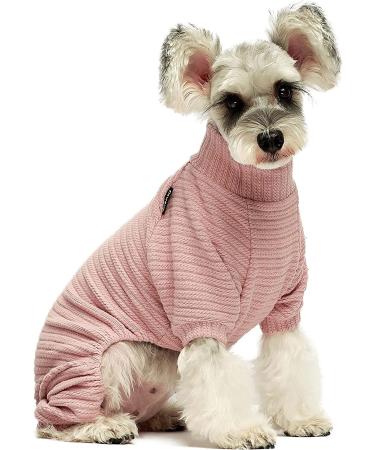Fitwarm Turtleneck Knitted Dog Sweater - Puppy Pajamas Thermal Winter Clothes - S Pink - Buy Online on GoSupps.com