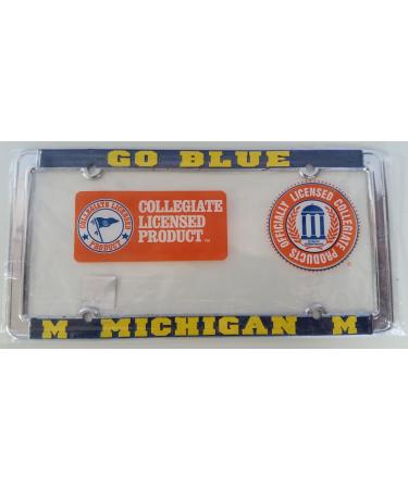 New - Michigan Wolverines Metal License Plate Frame - Auto Car Truck Chrome