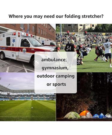 Aluminium Foldable Rescue Stretcher with Carry Bag Emergency Multi-Purpose Home Folding Stretcher for Such As Hospitals/Clinics/Families/Sports Fields - Buy Online on GoSupps.com