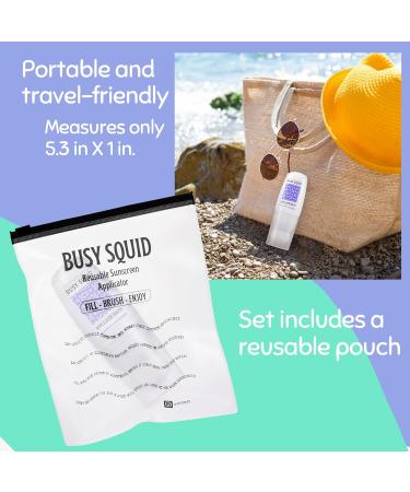 Busy Squid Sunscreen Applicator for Kids & Adults | Refillable Mess-Free Travel Size Brush for Even Lotion Application - Buy Online on GoSupps.com