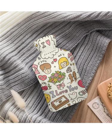Cartoon Hot Water Bottle with Plush Cover - Hand Warmer for Adults & Kids | 26.5x15.3cm - International Shipping - Buy Online on GoSupps.com