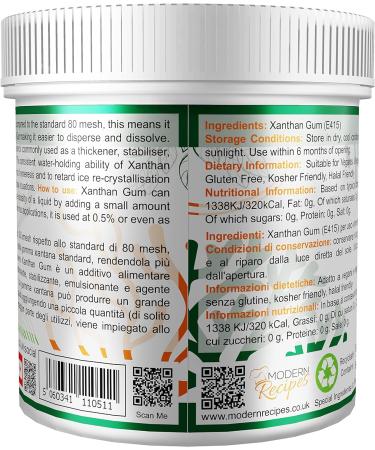 Special Ingredients Xanthan Gum 250g - Premium Quality Extra Fine Powder | Vegan, Non-GMO, Gluten Free | Recyclable Container | Pack of 1 - Buy Online on GoSupps.com