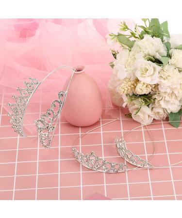 4 Pack Crystal Tiara Silver Crowns - Princess Headbands for Bridal Wedding, Prom, Birthday - Classic Style - Buy Online on GoSupps.com