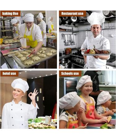Unisex Elastic Chef's Hat for Kitchen & Restaurant - 1 Piece White Cooking Hat Perfect for Home & Hotel Use - Buy Online on GoSupps.com