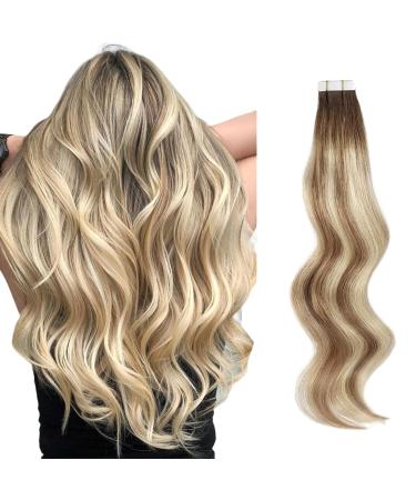Depending on the amazing beauty hair tape in extensions real hair double-sided extensions tape highlight tape in extensions real remy human hair ash brown beach blonde with dark brown root r3-8-613 45 cm #r3-8/613 - Buy Online on GoSupps.com