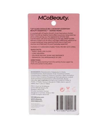 McObeauty Pout Gloss by Sophie Monk - Ultra Shine Lip Gloss for Fuller Pout Long-Lasting Shine Nourishing & Soft 6 ml - International Shipping Available - Buy Online on GoSupps.com