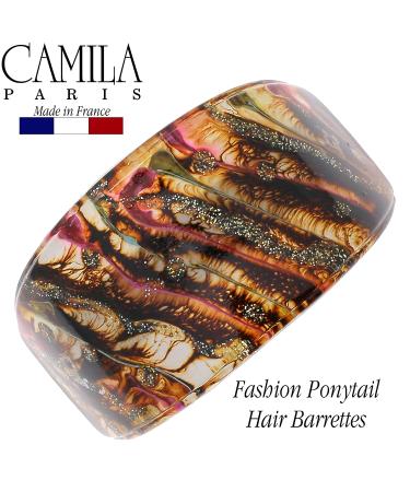 Camila Paris CP3235 French Hair Barrette - Brown/Red/Gold | Strong Hold Hair Ponytail Holder for Women| No Slip Styling Hair Clips | Made in France - Buy Online on GoSupps.com