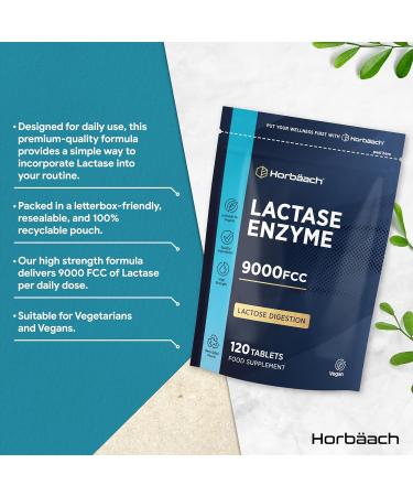 Lactase Enzyme Tablets for Improved Lactose Digestion | 180 Capsules by Horbaach - Buy Online on GoSupps.com