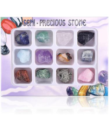 JOVIVI 12pc Chakra Stones Healing Crystals Set - Natural Raw Quartz Rocks for Anxiety Relief & Meditation - 0.59-0.9 Size - Buy Online on GoSupps.com