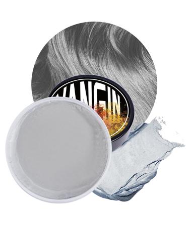 MrCuvaryas Temporary Grey Hair Dye for Men Women Natural Hairdressing Pomade Hair Dye Wax for Party Cosplay and Halloween Christmas Temporary Hair Color Cream (100g Grey)