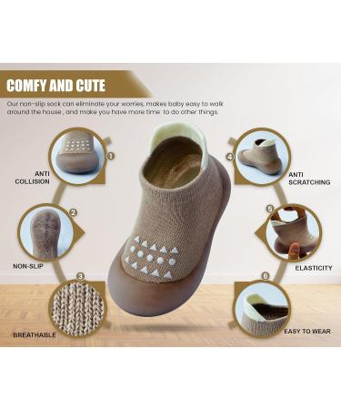 Dookeh Baby Shoes Non Slip Soft Sole Sneakers 6-9 Months - Brown - Buy Online on GoSupps.com