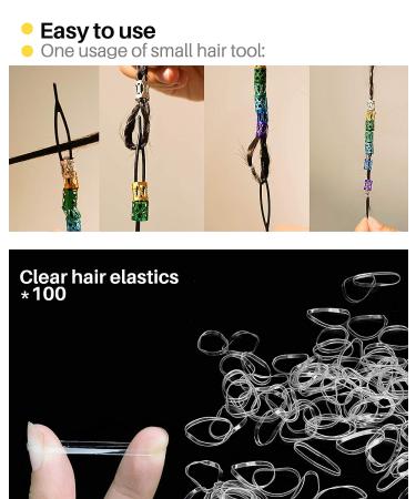 Topsy Tail Hair Tool Set with 12 Pcs Hair Accessories & 100 Pcs Elastics | Colorful Hair Accessories for Women & Girls by MoHern - Buy Online on GoSupps.com