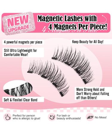 Buy Yawamica Magnetic Eyelashes - Natural Wispy Reusable False Lashes Kit with Applicator - No Glue Needed - International Shipping - Buy Online on GoSupps.com