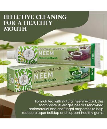 Madina Neem Advance Toothpaste 6 Pack, Natural Oral Care, Herbal Toothpaste, Antibacterial, Antifungal, Plaque Control, Breath Freshening, Daily Use, Oral Hygiene, 6.42 oz Each 1.17 Ounce (Pack of 6) - Buy Online on GoSupps.com