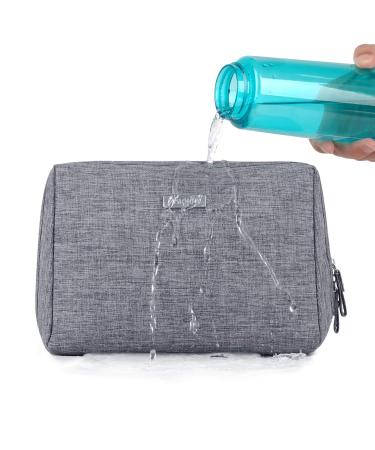 Large Grey Makeup Bag Travel Cosmetic Organizer for Women and Girls - Zipper Pouch (Pack of 1) - Buy Online on GoSupps.com