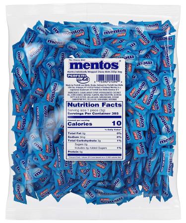 Mentos Candy  Individually Wrapped Chewy Mint  Bulk Bag  Peppermint  Party  Office  Concessions  Non Melting  37 Ounces/385 Pieces (Bulk Pack of 2) Mint 385 Count (Pack of 2) - Buy Online on GoSupps.com