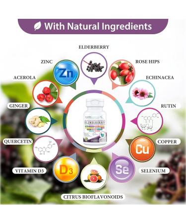 Immune Advanced Complex 12-in-1 with Quercetin, Elderberry, Zinc, Vitamin D3 - 60 Capsules - Buy Online on GoSupps.com