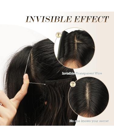 Feshfen Secrets Hair Extensions | Long Corrugated Invisible Synthetic Hair - Copper Chestnut Brown & Honeyblond Platinum Blonde - 40 cm | Shop Now! - Buy Online on GoSupps.com