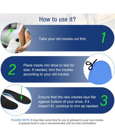Orthotic Insole Arch Support for Insole Plantar Fasciitis Insole Trimable Size for Over Pronation Metatarsalgia Flat Feet Heel Pain Insoles for Men and Women S (UK W'S5.5-6.5 EU W'S38-40) - Buy Online on GoSupps.com