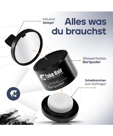 Take Hair Beard dye 100 waterproof 4 g beard powder for a fuller beard gray coverage beard thickening to dye beard beard powder black - Buy Online on GoSupps.com