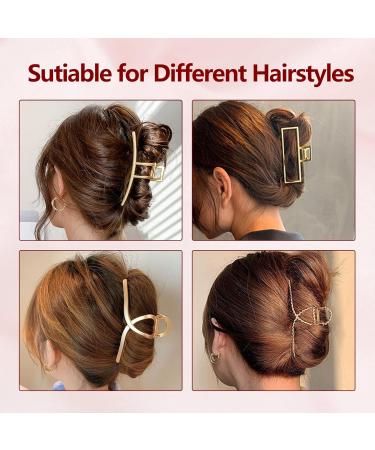 Pack of 5 Large Gold Hair Clips - 8 cm Non-Slip Styling Accessories for Thick Hair | Perfect for Women & Girls - Buy Online on GoSupps.com
