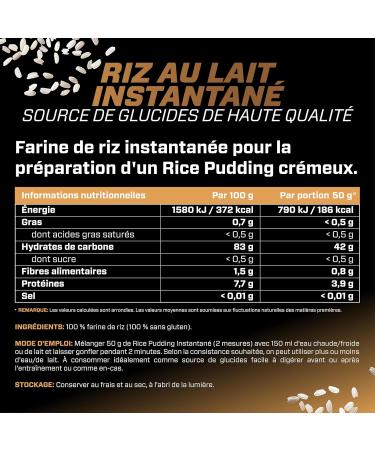 Rice Pudding Neutral 3kg - Vegan Instant Rice Flan for Breakfast & Pre-Workout Snack - High Quality Energy Source 100% Rice - - Buy Online on GoSupps.com