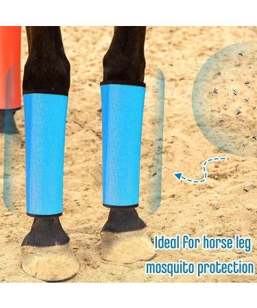 4Pcs Breathable Comfortable Horse Fly Boots with Tear Resistant Fine Mesh Protects Legs and Prevents Trampling Improves Riding Efficiency (Blue) - Buy Online on GoSupps.com