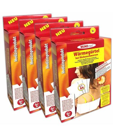 4x Elastic heat belt including 16 heat pads back intervertebral disc heat pad