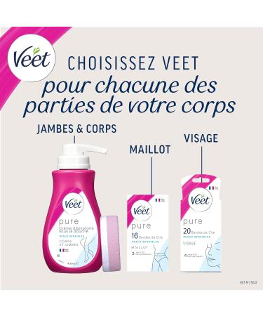 Veet Pure 40 Cold Wax Strips for Body and Legs - Sensitive Skin - Recommended by Dermatologists - Long-Lasting Hair Removal - Buy Online on GoSupps.com