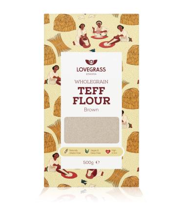 Lovegrass Habesha Brown Teff Flour - 500g - Gluten Vegan and Dairy Free - Buy Online on GoSupps.com