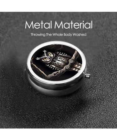 Late Night Owl Portable Metal Pill Box - Small 3-Compartment Travel Organizer for Pills - Durable & Convenient Design - Buy Online on GoSupps.com