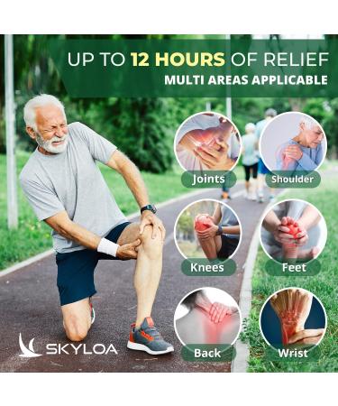 Skyloa Knee Relief Patches Herbal Heat Patches for Joint Pain Back Shoulder & Neck | 40 Count 12 Hour Lasting Relief - Buy Online on GoSupps.com