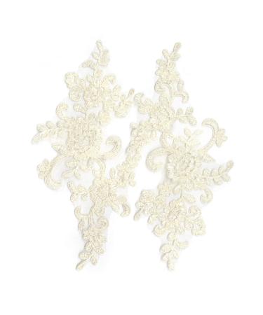 AUEAR, 2 Pack Flower Lace Applique Lace Patches for Wedding Dress DIY Clothing Flower Applique Collar Material(Ivory) - Buy Online on GoSupps.com