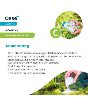 OASE 43139 Aquaactiv Algo Direct - 500ml Biological Pond Care | Cure Thread Algae in Garden Swimming & Koi Ponds - Buy Online on GoSupps.com
