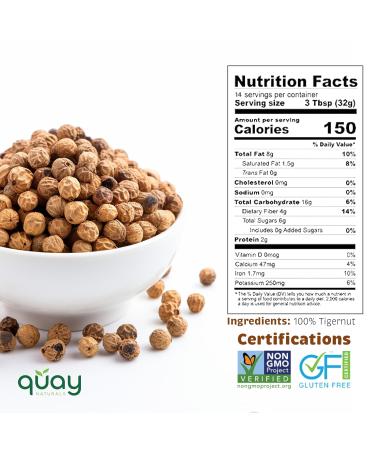 Quay Naturals Whole Tiger Nuts - 16 oz | Premium Quality | Gluten-Free | Rich in Fiber - Buy Online on GoSupps.com