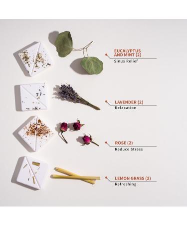 Heavenly Shower Bombs Aromatherapy Pack of 8 - 4 Fragrances: Lemongrass, Lavender, Rose, Eucalyptus & Mint - Buy Online on GoSupps.com