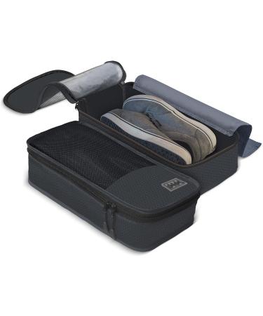 Golf Shoe Bag - Unisex Shoe Tote 13.75 x 7 x 4.5 Black | Heavy Duty Travel Organizer - Buy Online on GoSupps.com