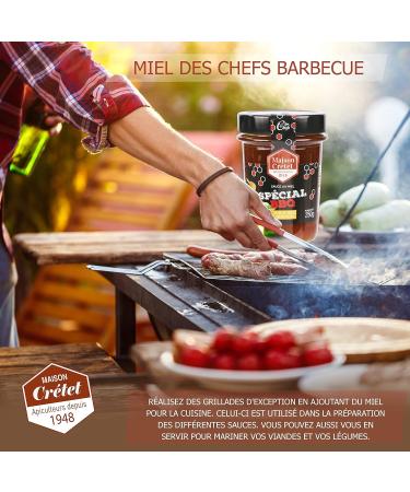 Maison Cr tet | Barbecue Honey Sauce | marinade dips meats and vegetables | 97% honey | Glass jar | preparation in jar of - Buy Online on GoSupps.com