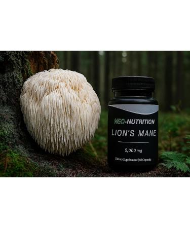 Lion's Mane Mushroom 10000mg High Potency Extract Organic Mushroom Supplement Ayurvedic Brain Health Support Immune & Nervous System Supplement Memory Focus Mood Immunity Vegan - Buy Online on GoSupps.com