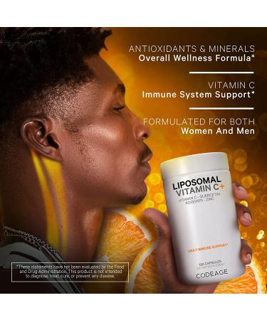 CodeAge Liposomal Vitamin C+ 180 Capsules - High Absorption Vitamin C for Immune Support - Buy Online on GoSupps.com