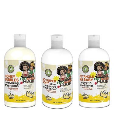 Frobabies Hair Honey Bubbles Moisturizing Shampoo  Soft Conditioner and Detangle Leave In Conditioner