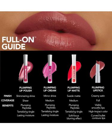 Buxom Full-On Plumping Satin Lipstick - Hydrating Weightless Cruelty-Free with Hyaluronic Acid & Sunflower Wax - Buy Online on GoSupps.com