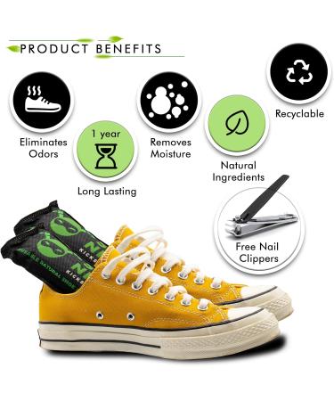 Shop Schuhdeo Bag - Activated Carbon Shoe Deodorizer Inserts | 4-Pack with Nail Clippers - Eliminate Odor & Sweat - Buy Online on GoSupps.com