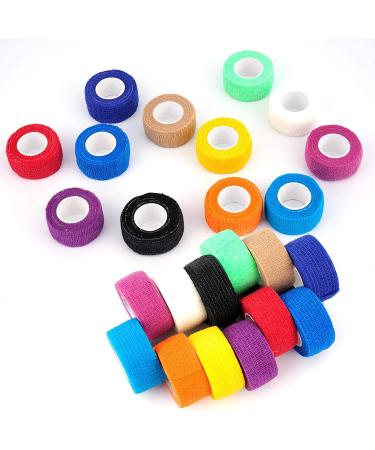 24 Pack Rainbow Color Self Adherent Bandages Wrap - 1 Inch X 5 Yards Cohesive First Aid Tape for Sports Injuries - Elastic Self Adhesive Athletic Tape for Wrist, Ankle - Buy Online on GoSupps.com