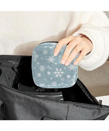 Snowflakes Pattern Period Bag | Sanitary Napkin Storage & Travel Makeup Pouch - Buy Online on GoSupps.com
