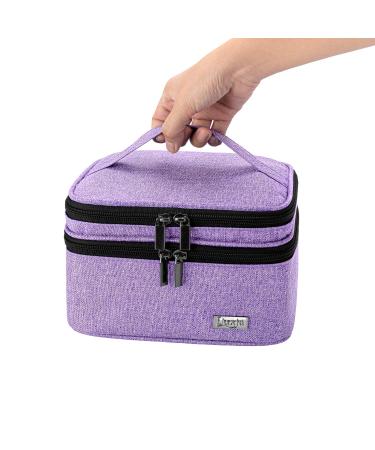 LUXJA Essential Oil Carrying Case - Holds 30 Bottles (5ml-30ml) - Lavender Double-Layer Organizer for Essential Oils and Accessories - Roller Bottles - Bag Only - Buy Online on GoSupps.com